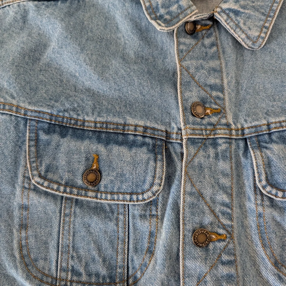 Wrangler Rugged Wear Men's XXL 2XL Indigo Denim Trucker Jacket
